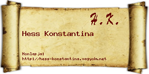 Hess Konstantina névjegykártya